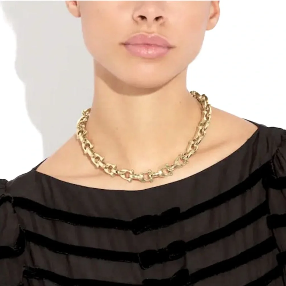 COACH New Chunky ‘C’ Necklace with Crystal Accents - NWT MSRP $255 - Picture 2 of 7